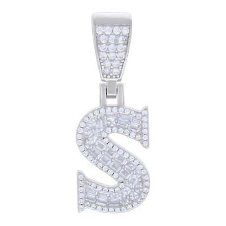 925 Sterling Silver Initial Pendant "S"