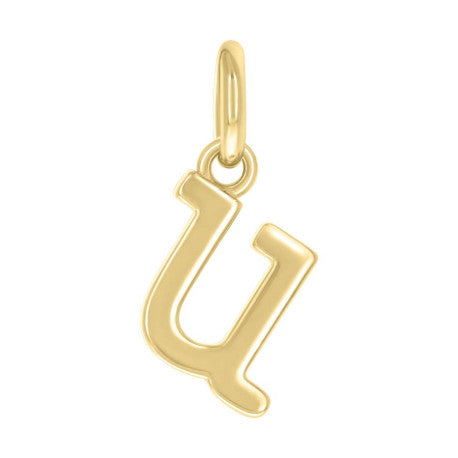 925 Sterling Silver Initial Pendant "U"