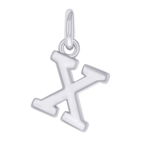 925 Sterling Silver Initial Pendant "X"