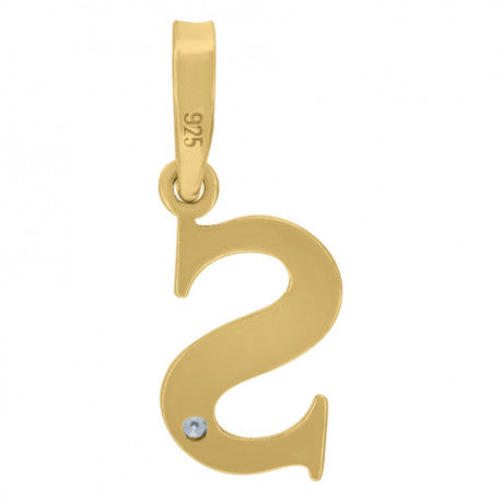 925 Sterling Silver Initial "S" Letter Pendant