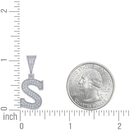 925 Sterling Silver Initial "S" Moissanite