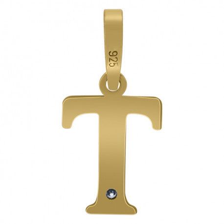 925 Sterling Silver Initial "T" Letter Pendant