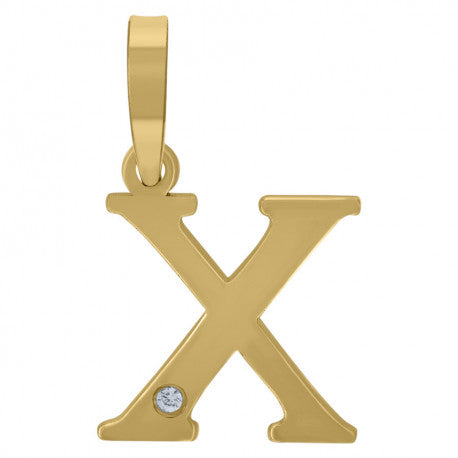 925 Sterling Silver Initial "X" Letter Pendant