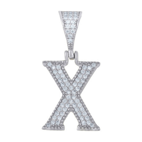 925 Sterling Silver Initial "X" Moissanite