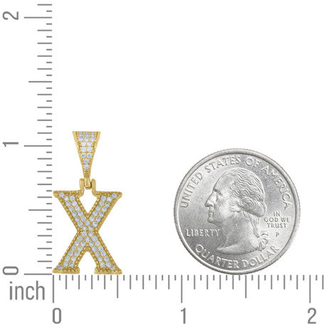 925 Sterling Silver Initial "X" Moissanite