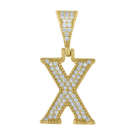 925 Sterling Silver Initial "X" Moissanite