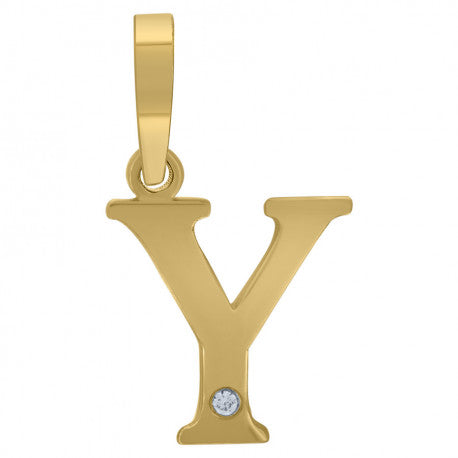 925 Sterling Silver Initial "Y" Letter Pendant
