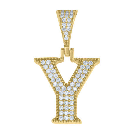 925 Sterling Silver Initial "Y" Moissanite