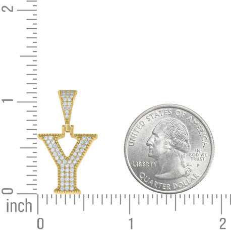 925 Sterling Silver Initial "Y" Moissanite