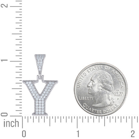 925 Sterling Silver Initial "Y" Moissanite