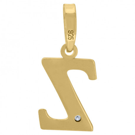 925 Sterling Silver Initial "Z" Letter Pendant
