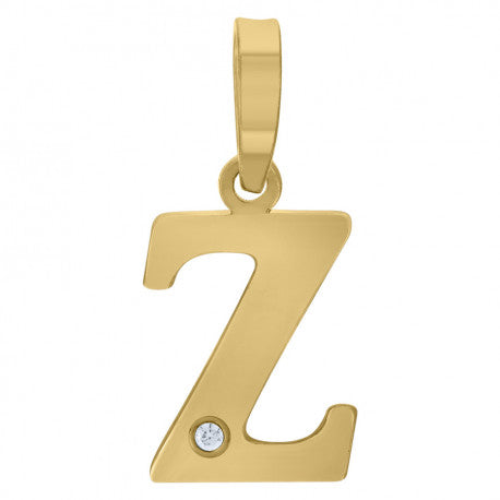 925 Sterling Silver Initial "Z" Letter Pendant