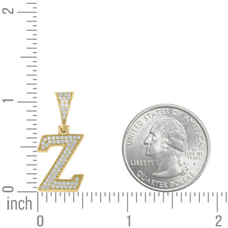 925 Sterling Silver Initial "Z" Moissanite