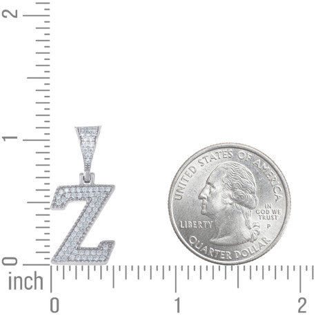925 Sterling Silver Initial "Z" Moissanite