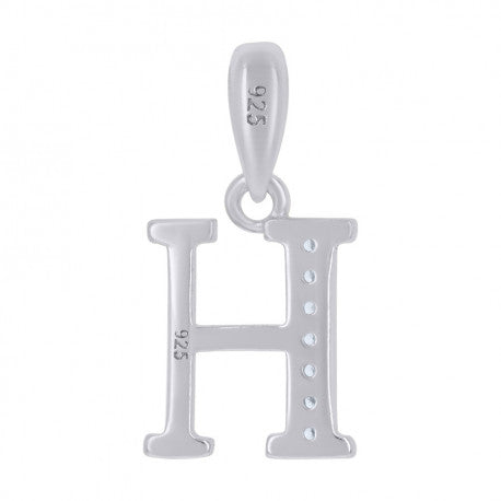 925 Sterling Silver Initial"H" Pendant