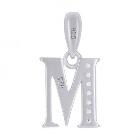925 Sterling Silver Initial"M" Pendant