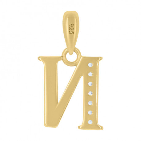 925 Sterling Silver Initial"N" Pendant