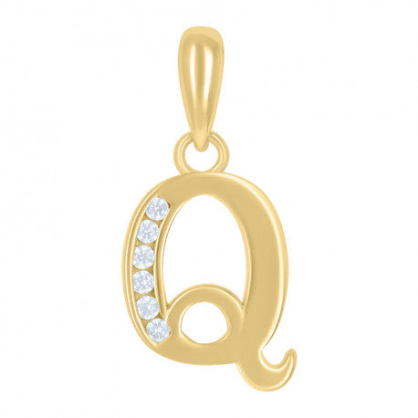 925 Sterling Silver Initial"Q" Pendant