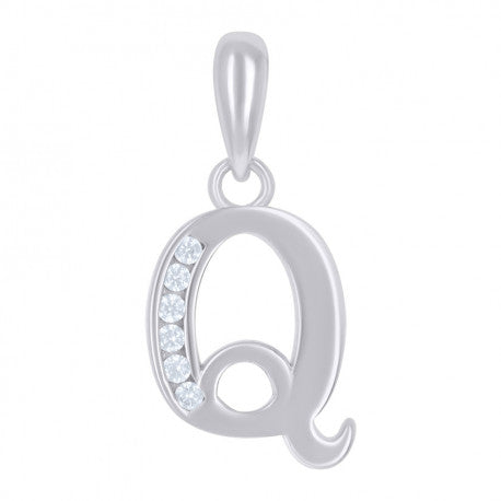 925 Sterling Silver Initial"Q" Pendant
