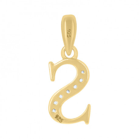 925 Sterling Silver Initial"S" Pendant