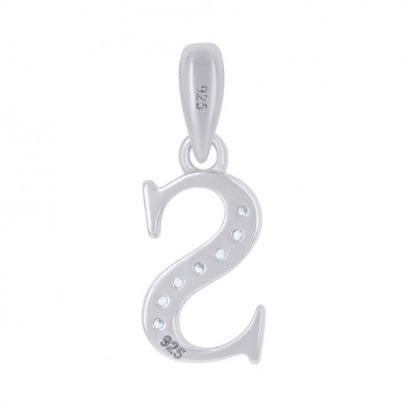 925 Sterling Silver Initial"S" Pendant