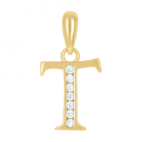 925 Sterling Silver Initial"T" Pendant