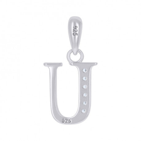 925 Sterling Silver Initial"U" Pendant