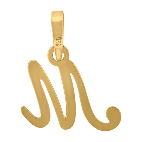 925 Sterling Silver "M" Initial Pendant