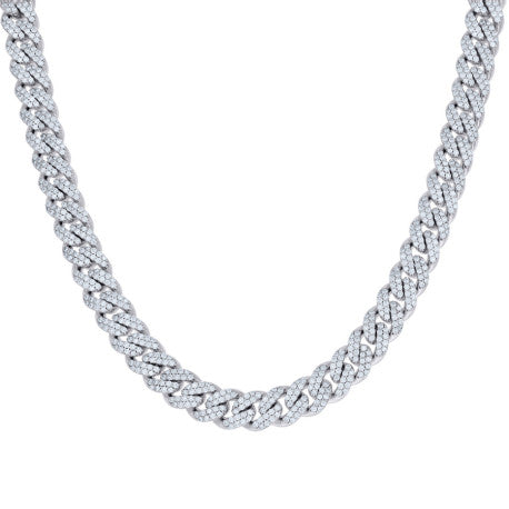 925 Sterling Silver Moissanite Chain 10mm-22"