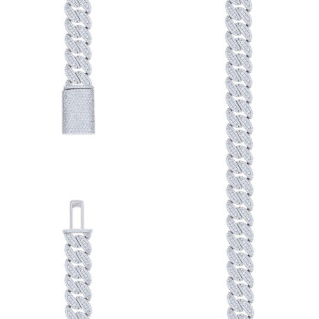 925 Sterling Silver Moissanite Chain 10mm-8"-22"