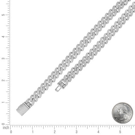 925 Sterling Silver Moissanite Chain 10mm
