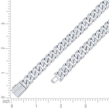 925 Sterling Silver Moissanite Chain 10mm