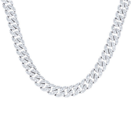 925 Sterling Silver Moissanite Chain 10mm