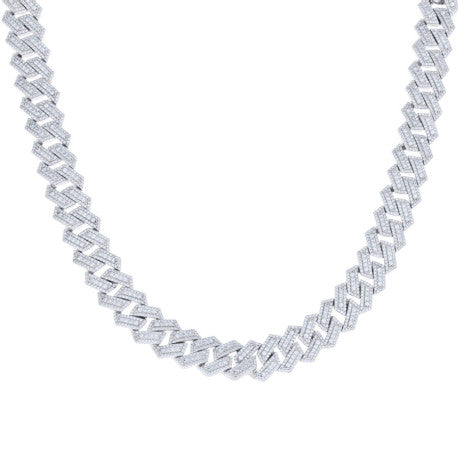 925 Sterling Silver Moissanite Chain 12mm
