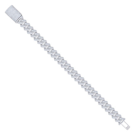 925 Sterling Silver Moissanite Chain 12mm