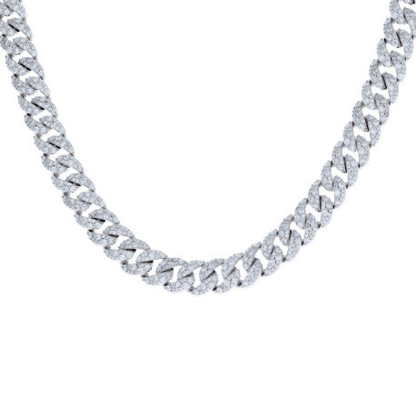 925 Sterling Silver Moissanite Chain 12mm