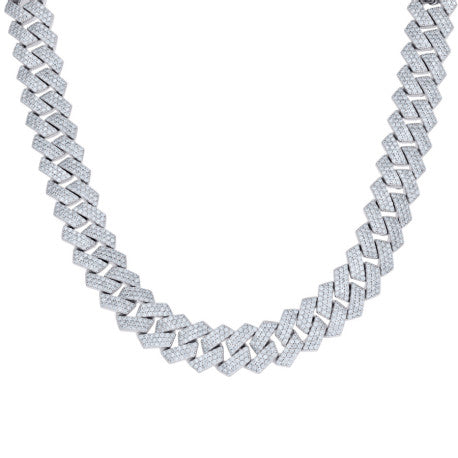 925 Sterling Silver Moissanite Chain 14mm