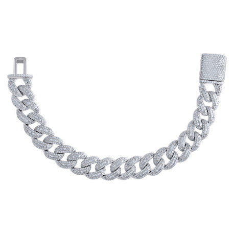 925 Sterling Silver Moissanite Chain 15mm
