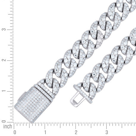 925 Sterling Silver Moissanite Chain 18mm