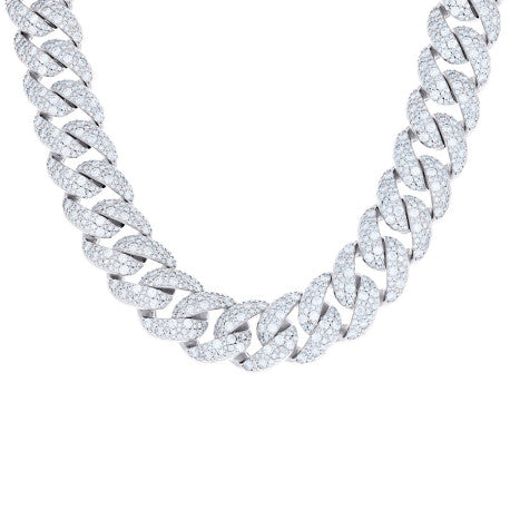 925 Sterling Silver Moissanite Chain 18mm