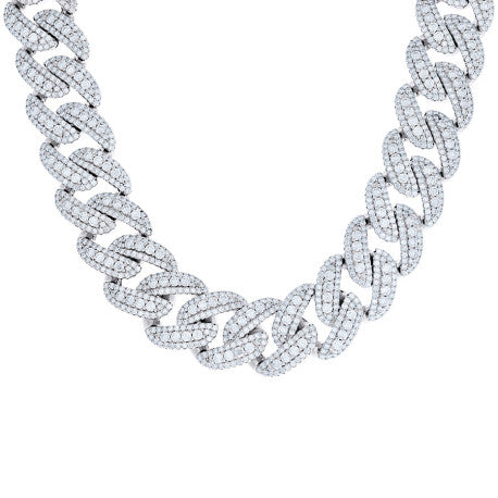 925 Sterling Silver Moissanite Chain 20mm