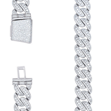 925 Sterling Silver Moissanite Chain 20mm