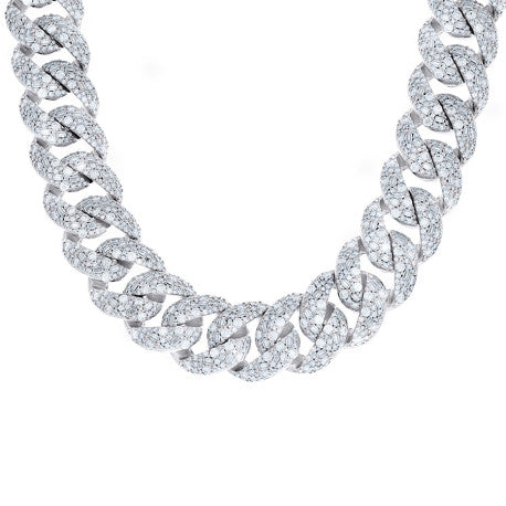 925 Sterling Silver Moissanite Chain 20mm