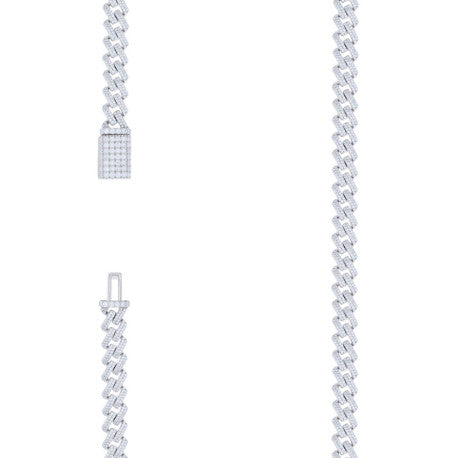 925 Sterling Silver Moissanite Chain 7mm