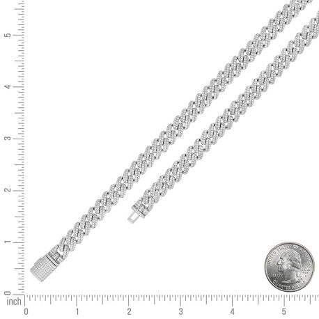 925 Sterling Silver Moissanite Chain 8mm