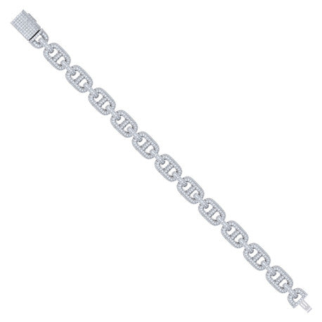 925 Sterling Silver Moissanite Fancy Chain 10mm