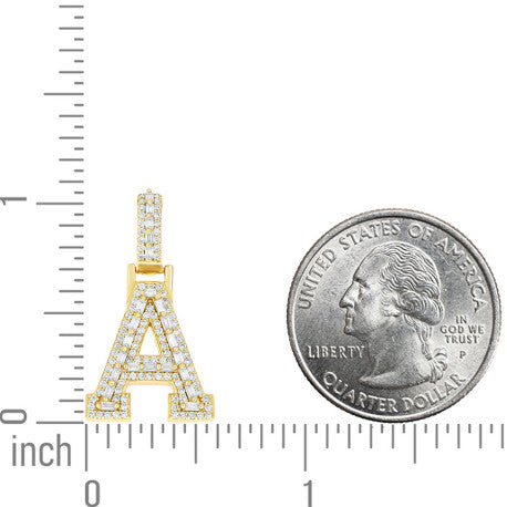 925 Sterling Silver Moissanite Initial A Pendant