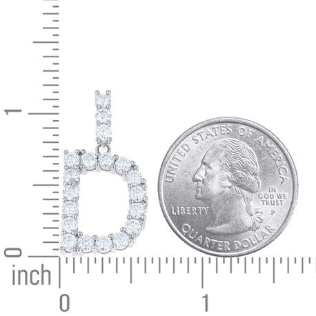 925 Sterling Silver Moissanite Initial Letter D Pendant