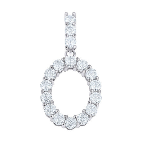 925 Sterling Silver Moissanite Initial Letter O Pendant
