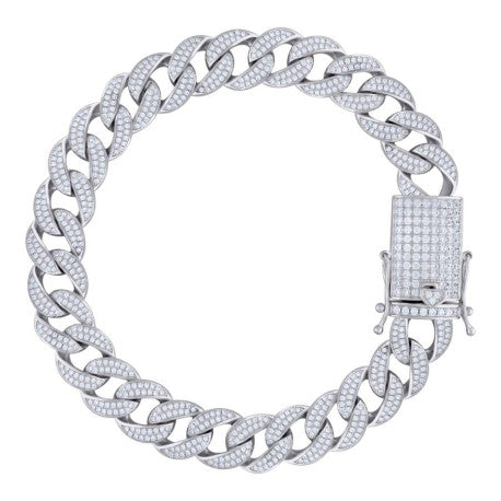 925 Sterling Silver Moissanite Miami Cuban Chain